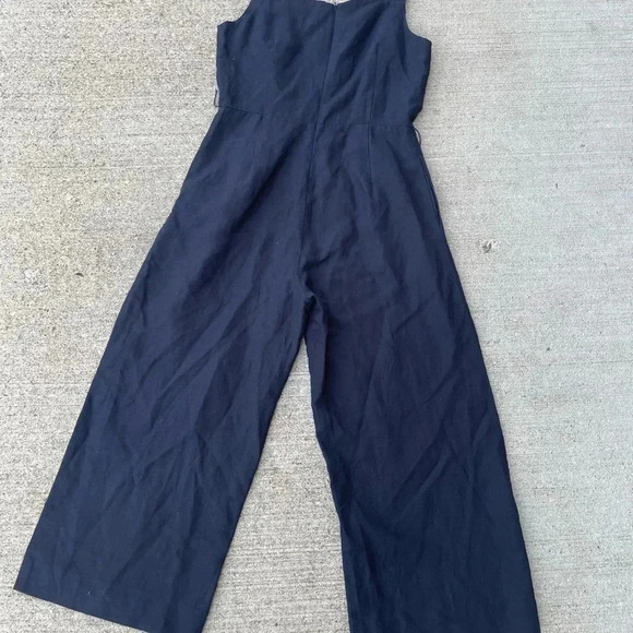 J. McLaughlin Adalyn Wide Leg Jumpsuit Navy Blue Womens Size 4 Beach Wedding - Picture 4 of 4